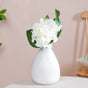 Hydrangea With Leaves White - artificial hydrangea flowers, home decor accents, room decoration ideas, faux floral arrangements