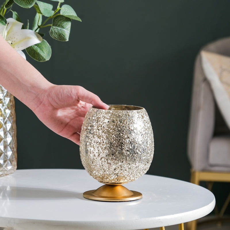 Glass Candle Votive With Stand Champagne Silver - Glass Candle Votive with Stand, Silver Candle Votive, Decorative Glass Votive Stand