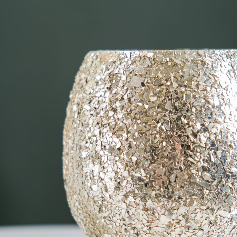Glass Candle Votive With Stand Champagne Silver - Glass Candle Votive with Stand, Silver Candle Votive, Decorative Glass Votive Stand