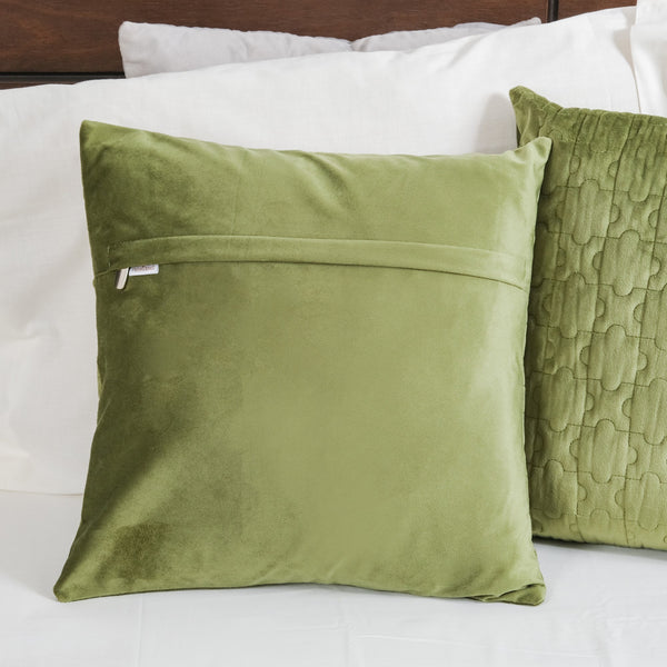 Glam Cushion Cover & Runner Set Of 3 Green