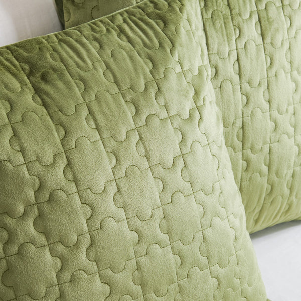 Glam Cushion Cover & Runner Set Of 3 Green