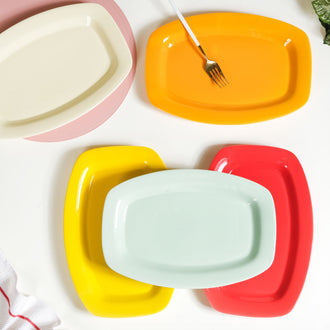 Colourful Trays - Ceramic platter, serving platter, fruit platter | Plates for dining table & home decor