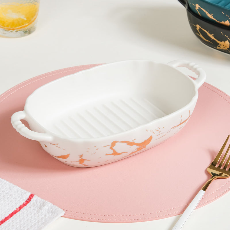 Grill Dish With Handles - Bowl, ceramic bowl, serving bowls, noodle bowl, salad bowls, bowl for snacks, large serving bowl, bowl with handle | Bowls for dining table & home decor