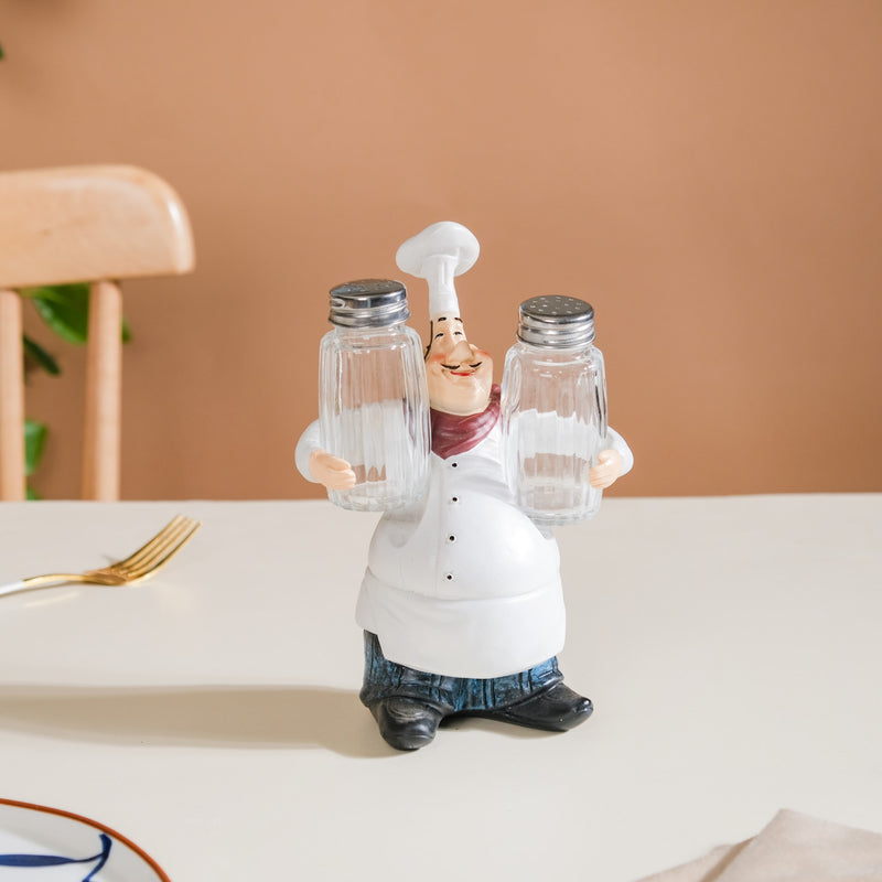 Table Chef With Salt And Pepper Shaker - Showpiece | Home decor item | Room decoration item