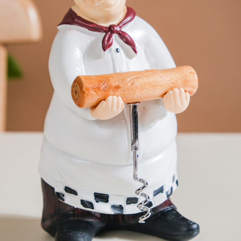Table Chef With Corkscrew Opener - Showpiece | Home decor item | Room decoration item