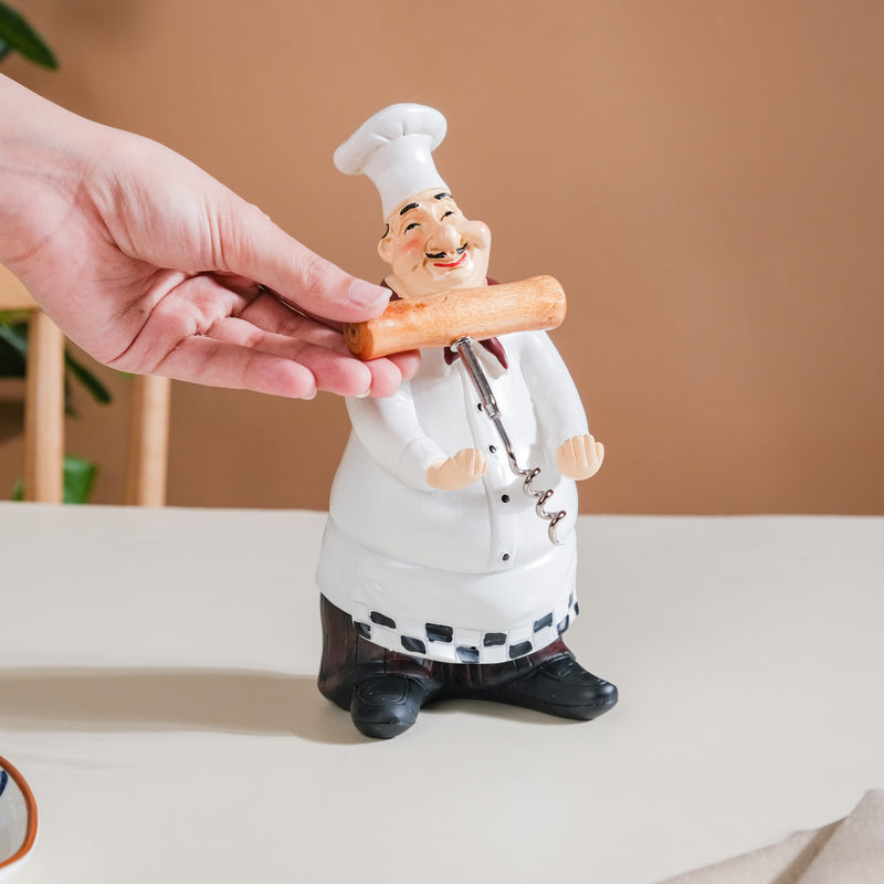 Table Chef With Corkscrew Opener - Showpiece | Home decor item | Room decoration item