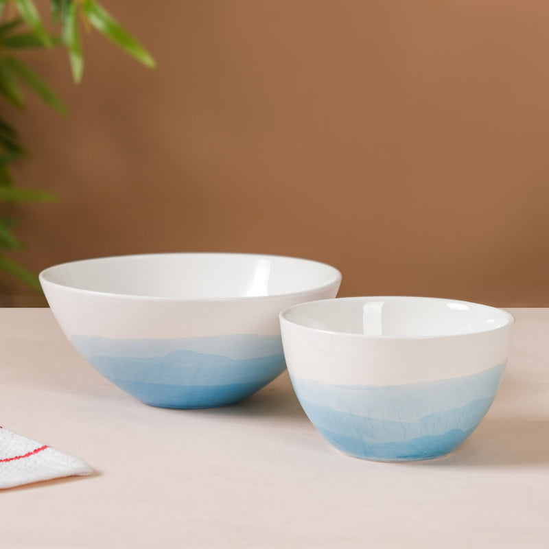 Ombre Bowl Blue - Bowl, ceramic bowl, serving bowls, noodle bowl, salad bowls, bowl for snacks, large serving bowl | Bowls for dining table & home decor