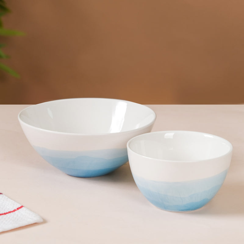 Ombre Bowl Blue - Bowl, ceramic bowl, serving bowls, noodle bowl, salad bowls, bowl for snacks, large serving bowl | Bowls for dining table & home decor