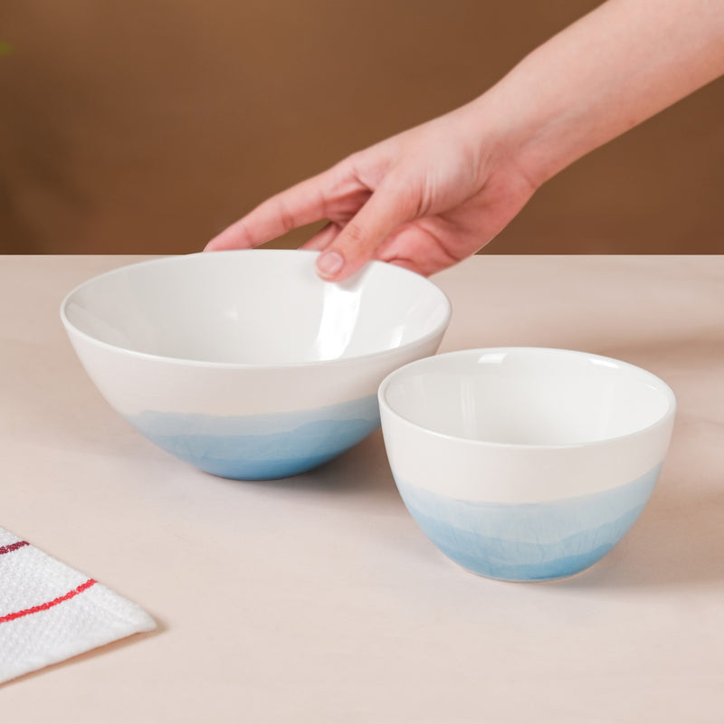 Ombre Bowl Blue - Bowl, ceramic bowl, serving bowls, noodle bowl, salad bowls, bowl for snacks, large serving bowl | Bowls for dining table & home decor