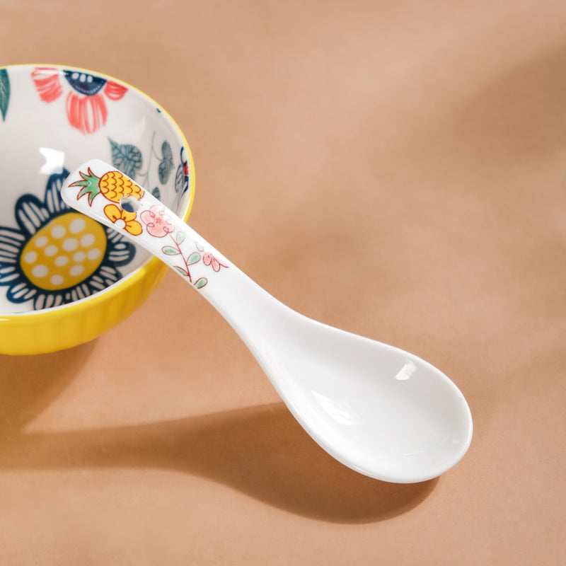 Spring Floral Ceramic Soup Spoon