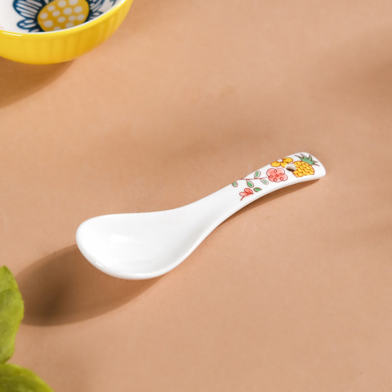 Spring Floral Ceramic Soup Spoon