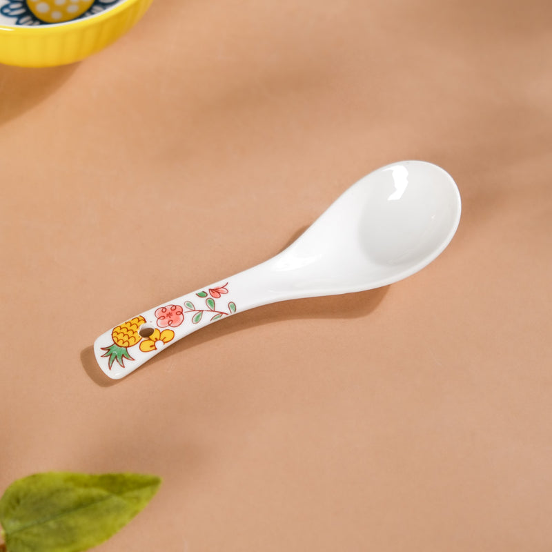 Spring Floral Ceramic Soup Spoon
