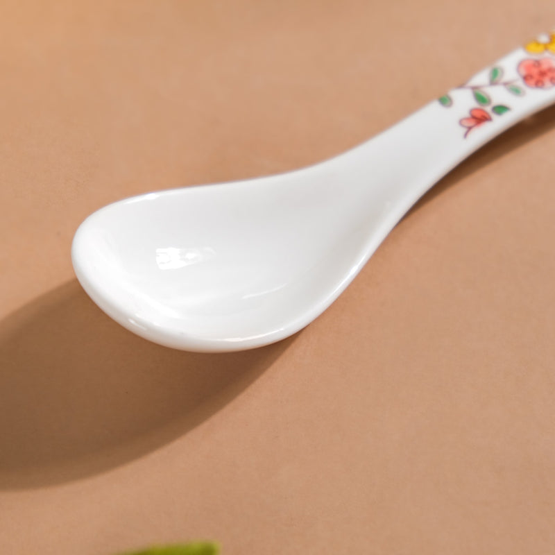 Spring Floral Ceramic Soup Spoon
