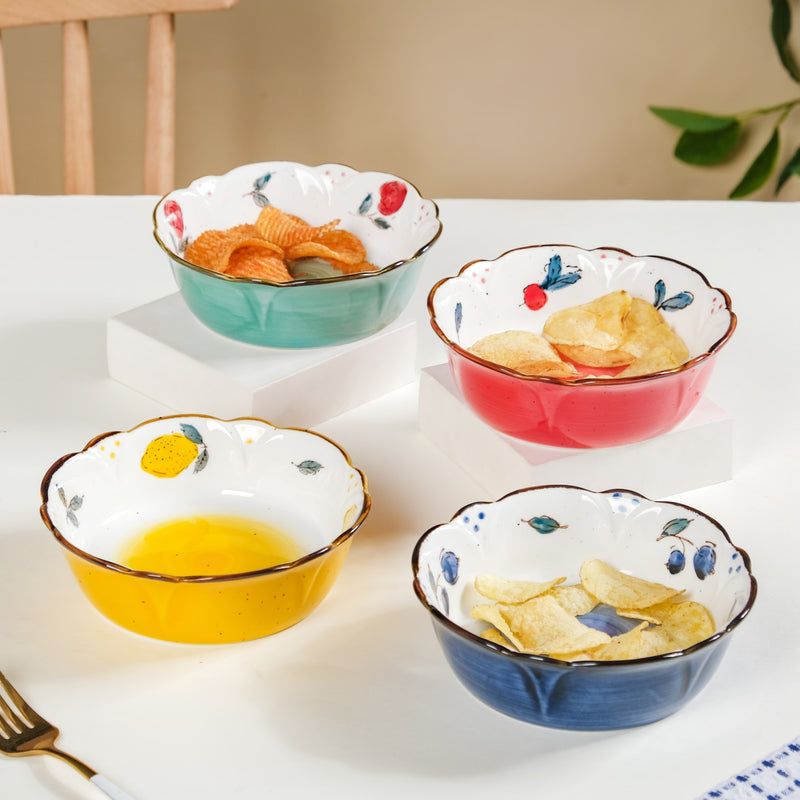 Printed Ceramic Serving Bowl 300 ml - Bowl,ceramic bowl, snack bowls, curry bowl, popcorn bowls | Bowls for dining table & home decor