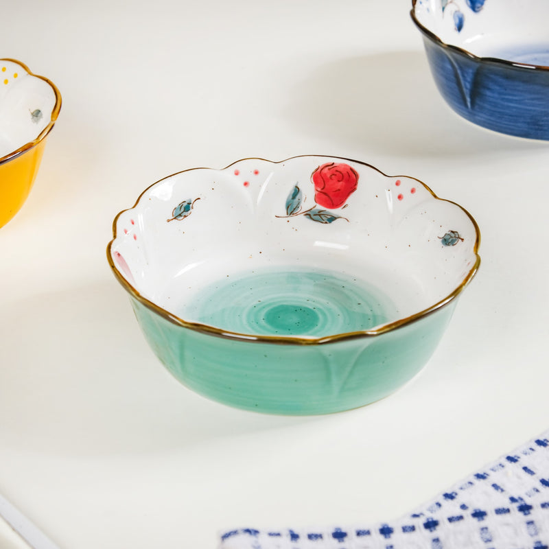 Printed Ceramic Serving Bowl 300 ml - Bowl,ceramic bowl, snack bowls, curry bowl, popcorn bowls | Bowls for dining table & home decor