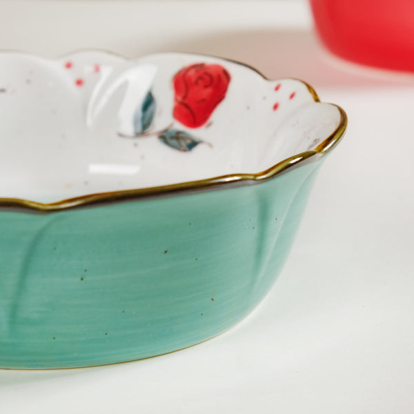 Printed Ceramic Serving Bowl 300 ml - Bowl,ceramic bowl, snack bowls, curry bowl, popcorn bowls | Bowls for dining table & home decor