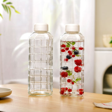 Everyday Transparent Glass Bottle Set Of 2 980ml