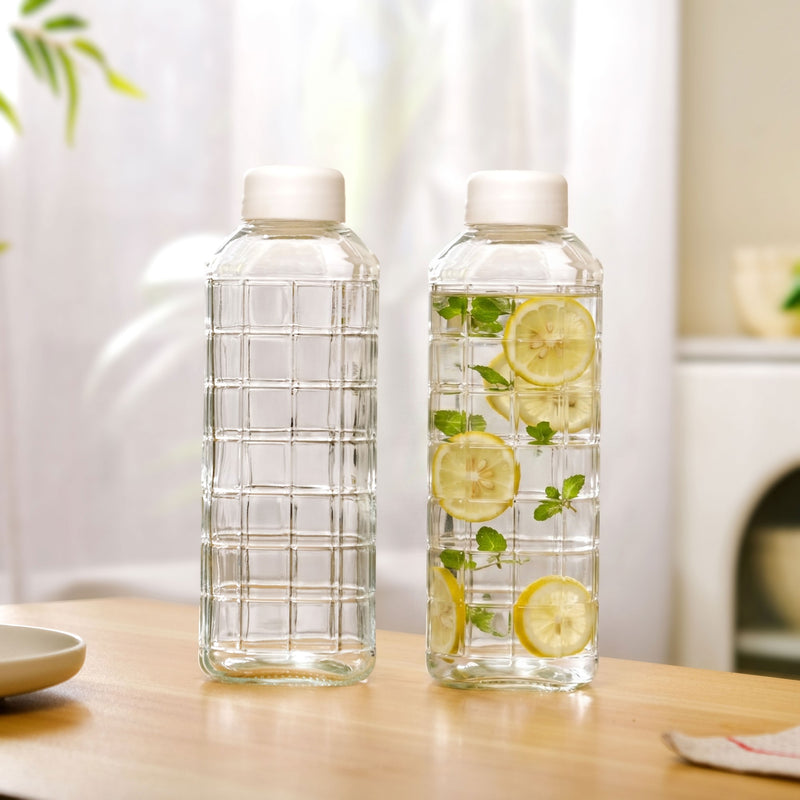 Everyday Transparent Glass Bottle Set Of 2 980ml