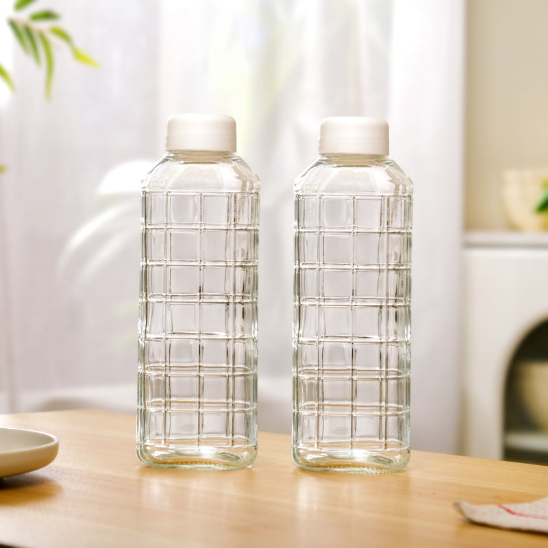 Everyday Transparent Glass Bottle Set Of 2 980ml