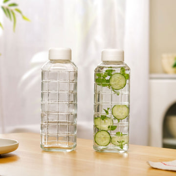 Everyday Transparent Glass Bottle Set Of 2 720ml
