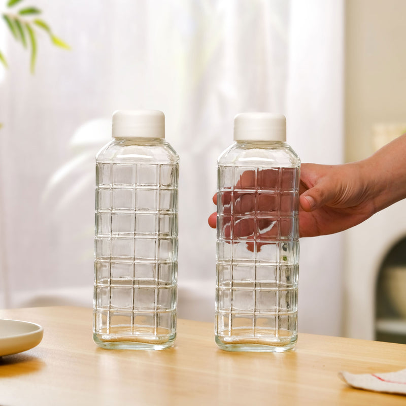 Everyday Transparent Glass Bottle Set Of 2 720ml