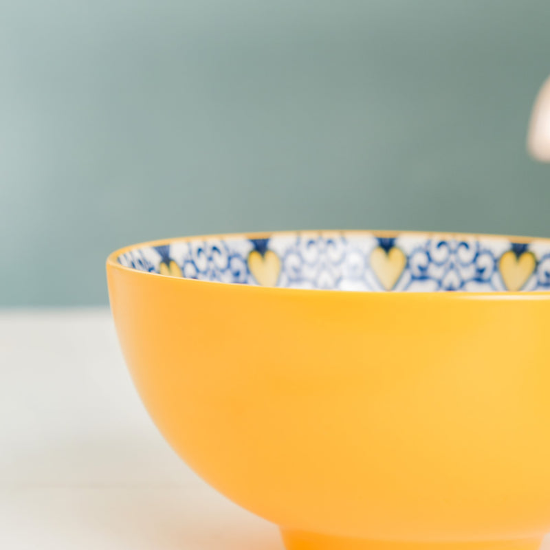 Mandala Ceramic Snack Bowl Yellow 400ml Set Of 2 - Bowl,ceramic bowl, snack bowls, curry bowl, popcorn bowls | Bowls for dining table & home decor