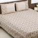 Embroidered King Size Bed Cover Beige