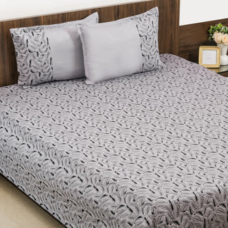 Designer King Size Bed Cover Grey
