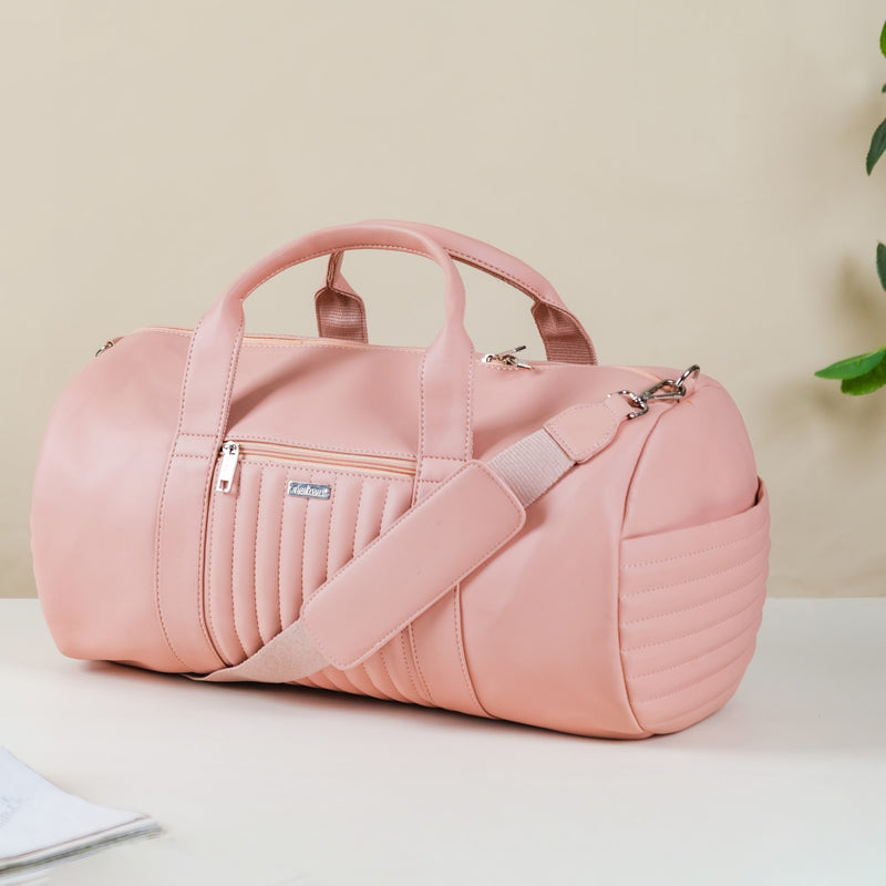 Large Travel Duffel Bag Pink 17x9 Inch