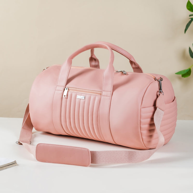 Large Travel Duffel Bag Pink 17x9 Inch