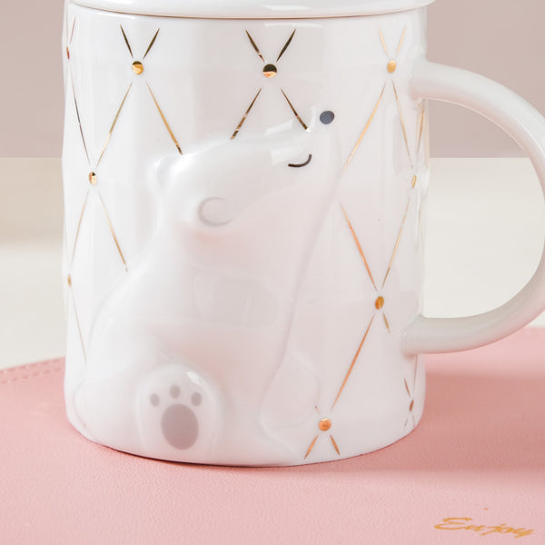 Bear Mug With Lid And Spoon