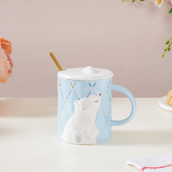 Bear Mug With Lid And Spoon