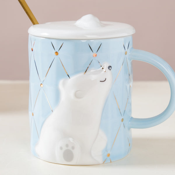 Bear Mug With Lid And Spoon