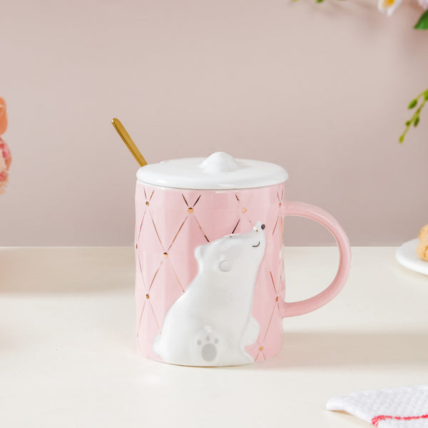 Bear Mug With Lid And Spoon