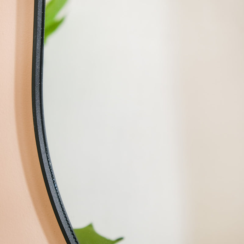 Oval Wall Mirror Black Small