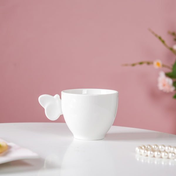 Riona Ceramic Butterfly Cup White- Tea cup, coffee cup, cup for tea | Cups and Mugs for Office Table & Home Decoration