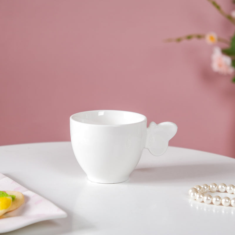 Riona Ceramic Butterfly Cup White- Tea cup, coffee cup, cup for tea | Cups and Mugs for Office Table & Home Decoration