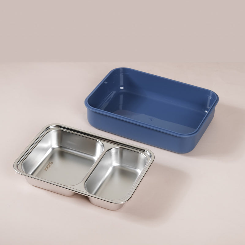 2-Grid Insulated Stainless Steel Bento Box Blue