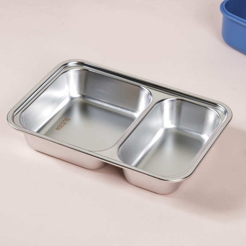 2-Grid Insulated Stainless Steel Bento Box Blue