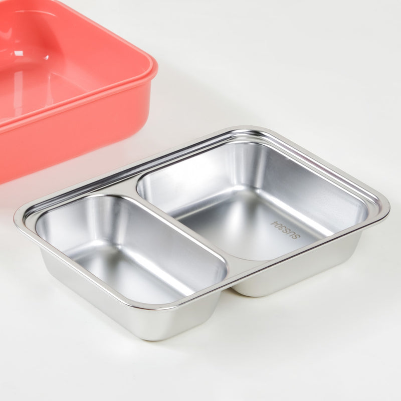 Insulated Lunch Box With Compartment Pink