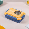 2 Grid Insulated Leakproof Stainless Steel Bento Box Blue 800ml