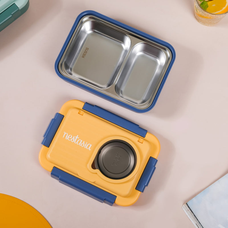 2-Grid Insulated Stainless Steel Bento Box Blue