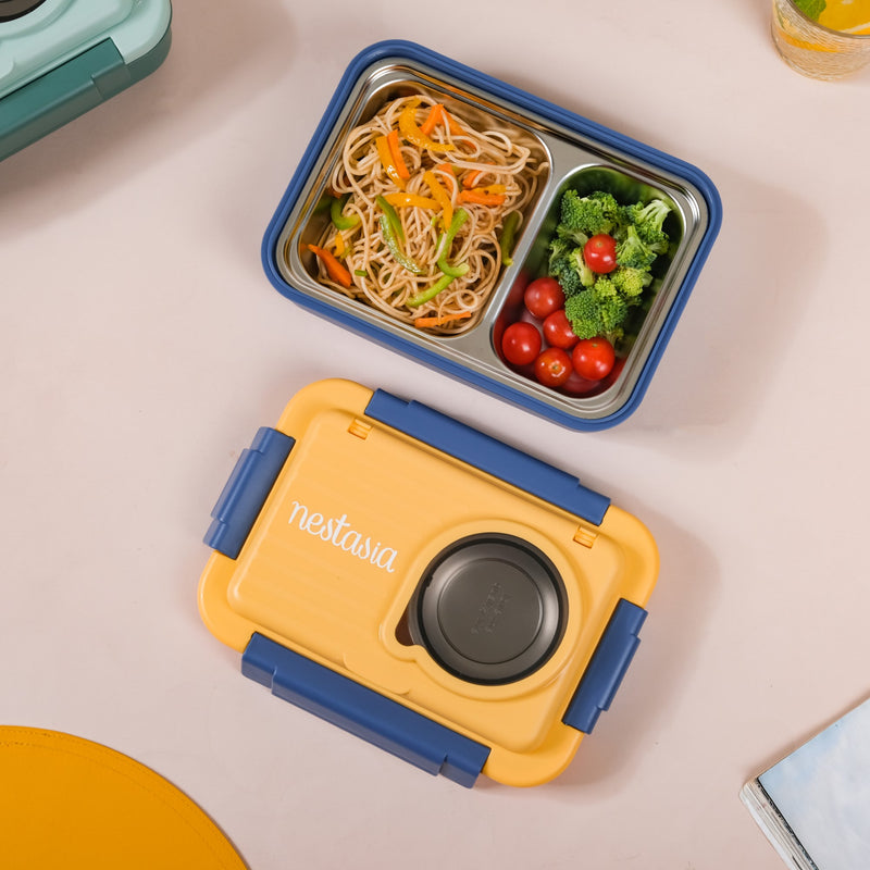 2-Grid Insulated Stainless Steel Bento Box Blue