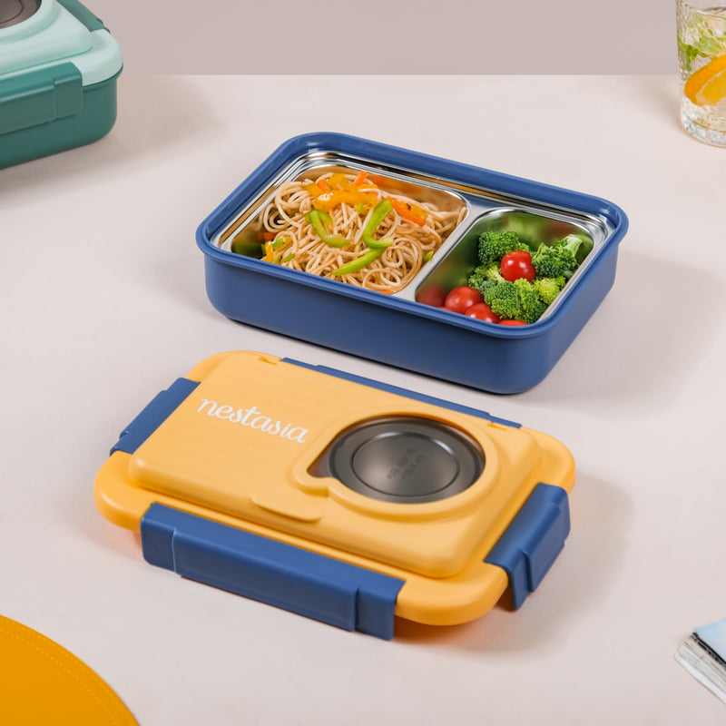 2-Grid Insulated Stainless Steel Bento Box Blue