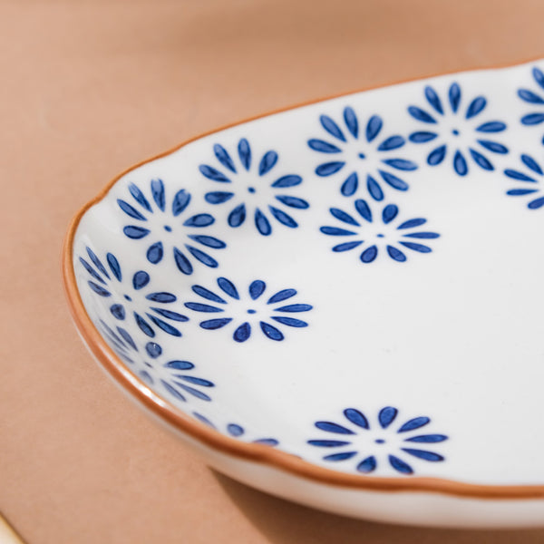Daisy Long Plate - Ceramic platter, serving platter, fruit platter | Plates for dining table & home decor