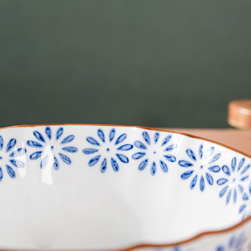 Daisy Bowl 800 ml - Bowl, ceramic bowl, serving bowls, noodle bowl, salad bowls, bowl for snacks, large serving bowl | Bowls for dining table & home decor