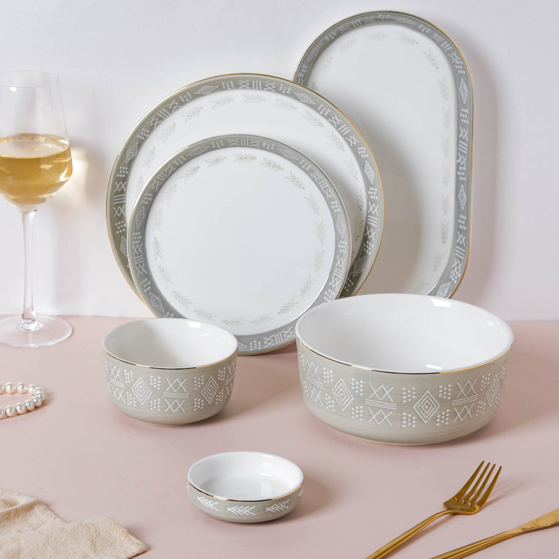 Azo Grey 27 Piece Dinnerware For 6