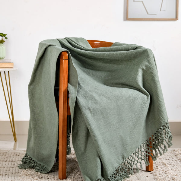 Pure Cotton Woven Throw Blanket