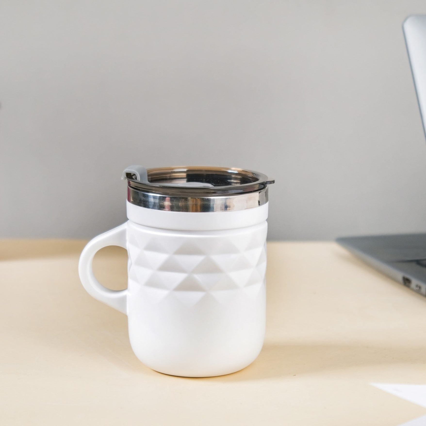 White Matte Finish Stainless Steel Coffee Mug Online | Nestasia