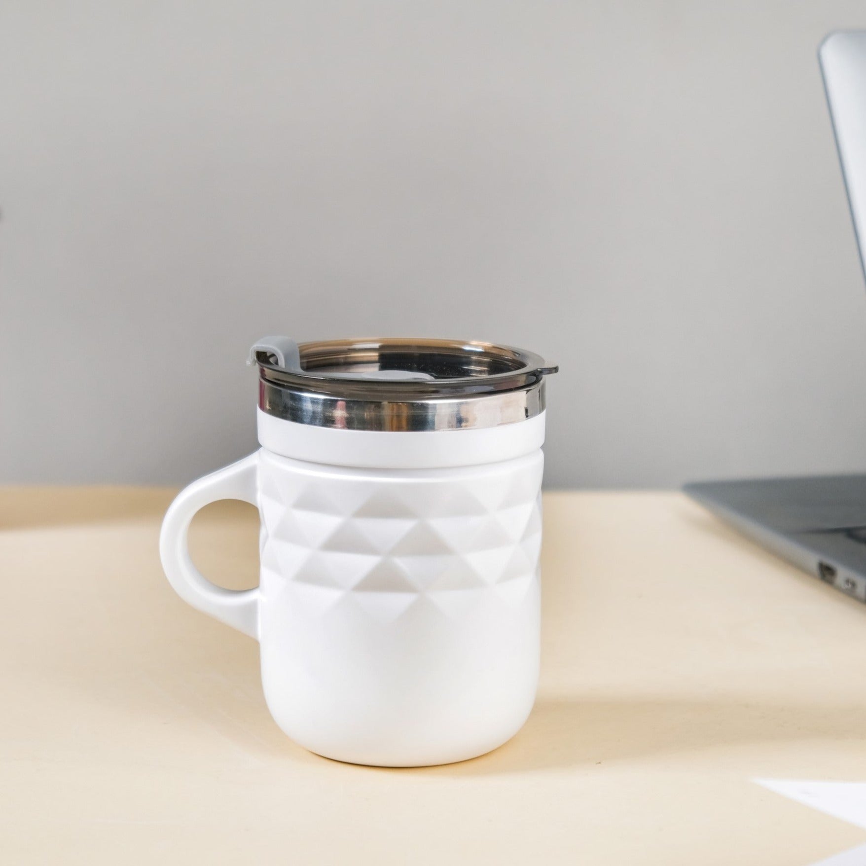 Stainless Steel Travel Mug White 400ml Online Premium Coffee Mug